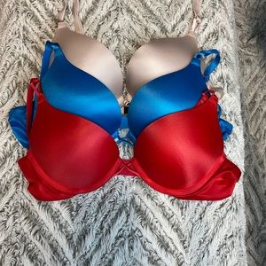 Victoria Secret 32A Bras Bombshell Plunge Set of 3